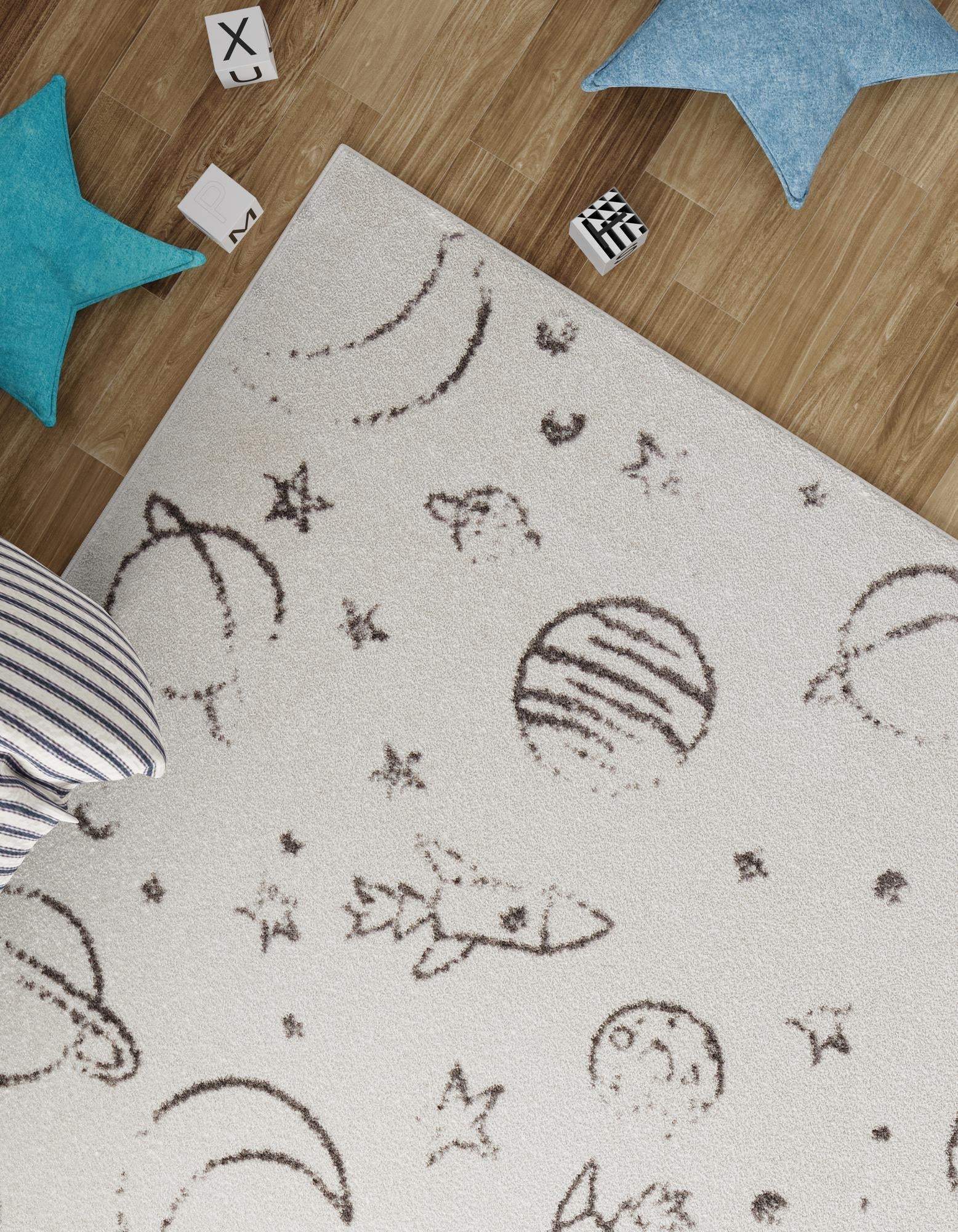 2' 2 x 2' 11 Planets Whimsy Kids Rug