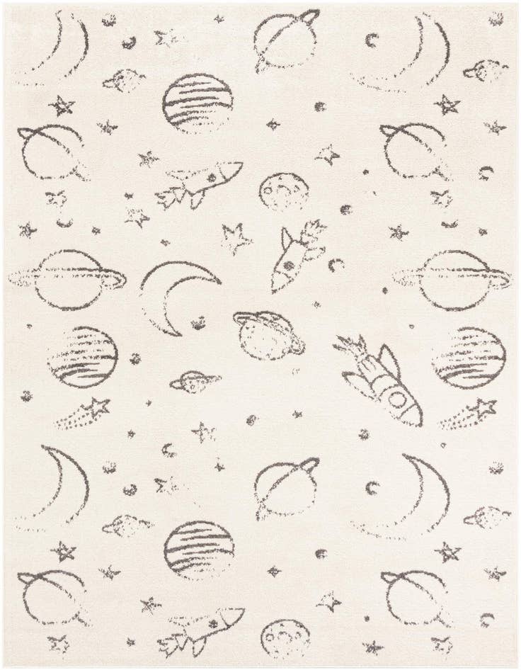 Detail image of 5' 3 x 8' Planets Whimsy Kids Rug