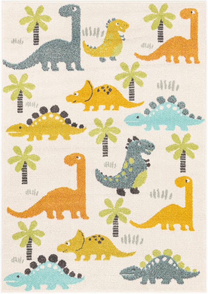 Detail image of 4' 1 x 6' 1 Dinosaur Whimsy Kids Rug