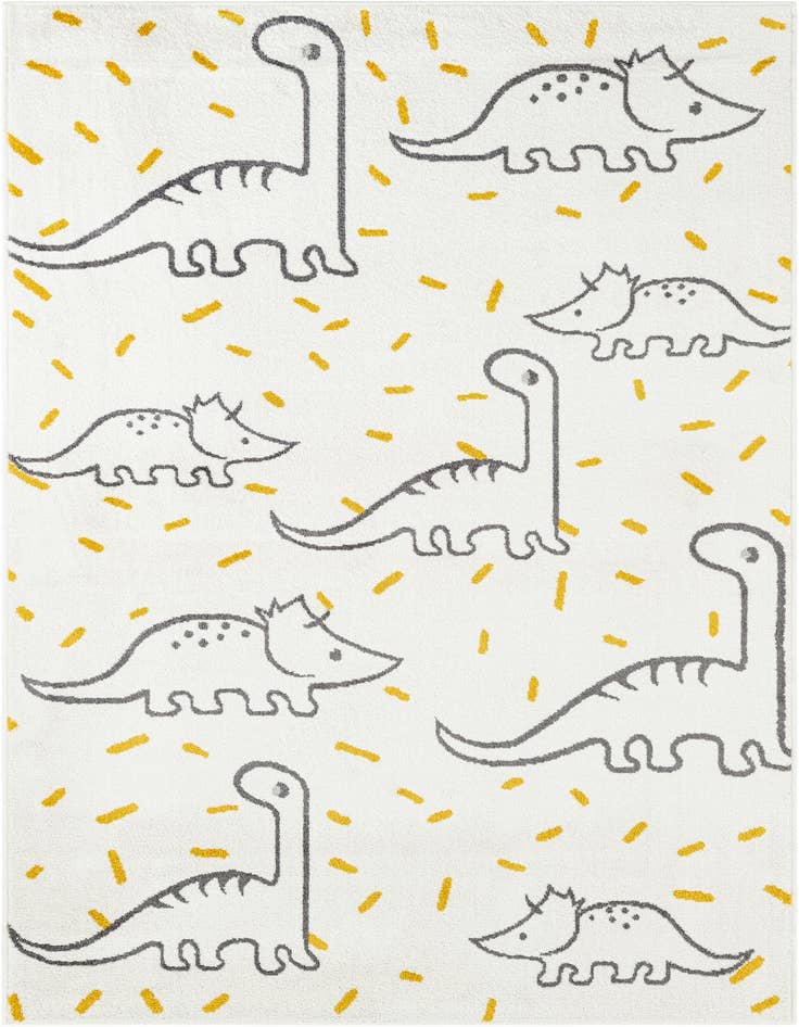 Detail image of 5' 3 x 8' Dinosaur Whimsy Kids Rug