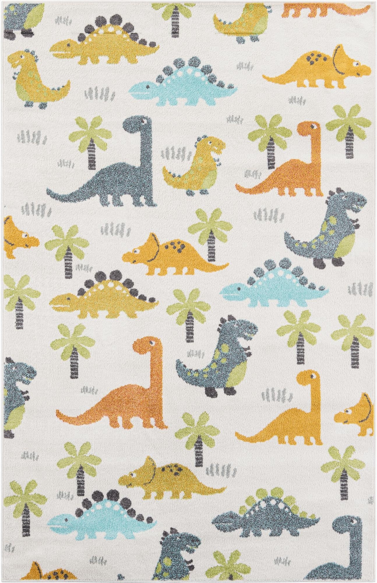 5' 3 x 8' Dinosaur Whimsy Kids Rug