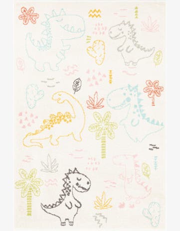 Ivory Dinosaur Whimsy Kids Rug