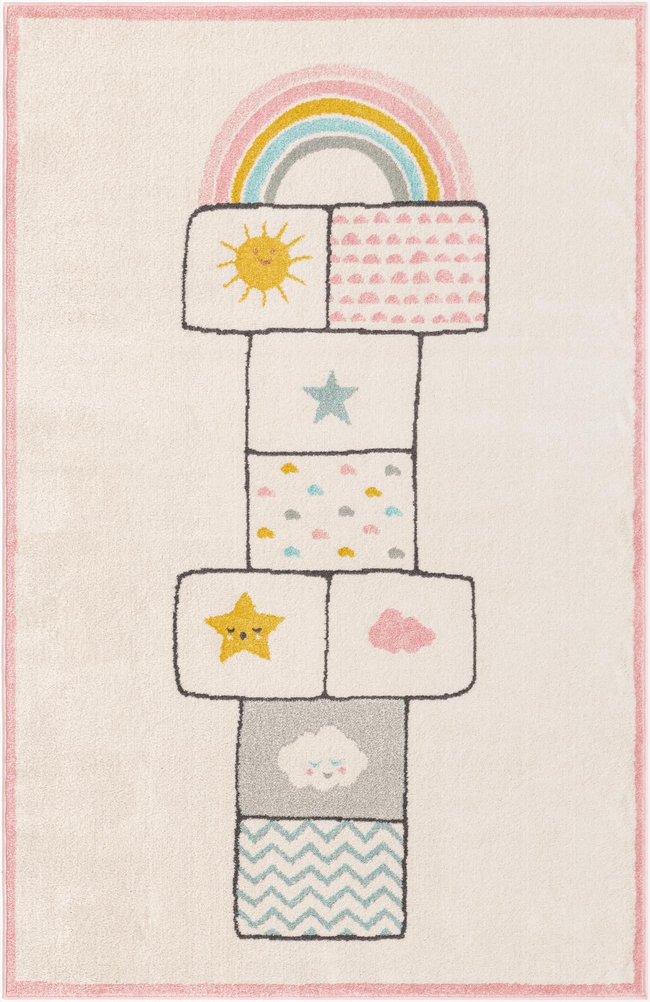 Primary image 5' 3 x 8' Hopscotch Whimsy Kids Rug