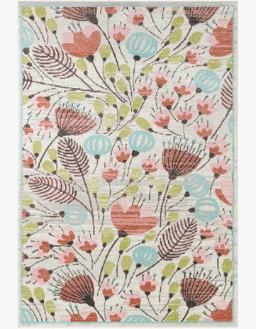 6' 1 x 9' Flowers Whimsy Kids Rug
