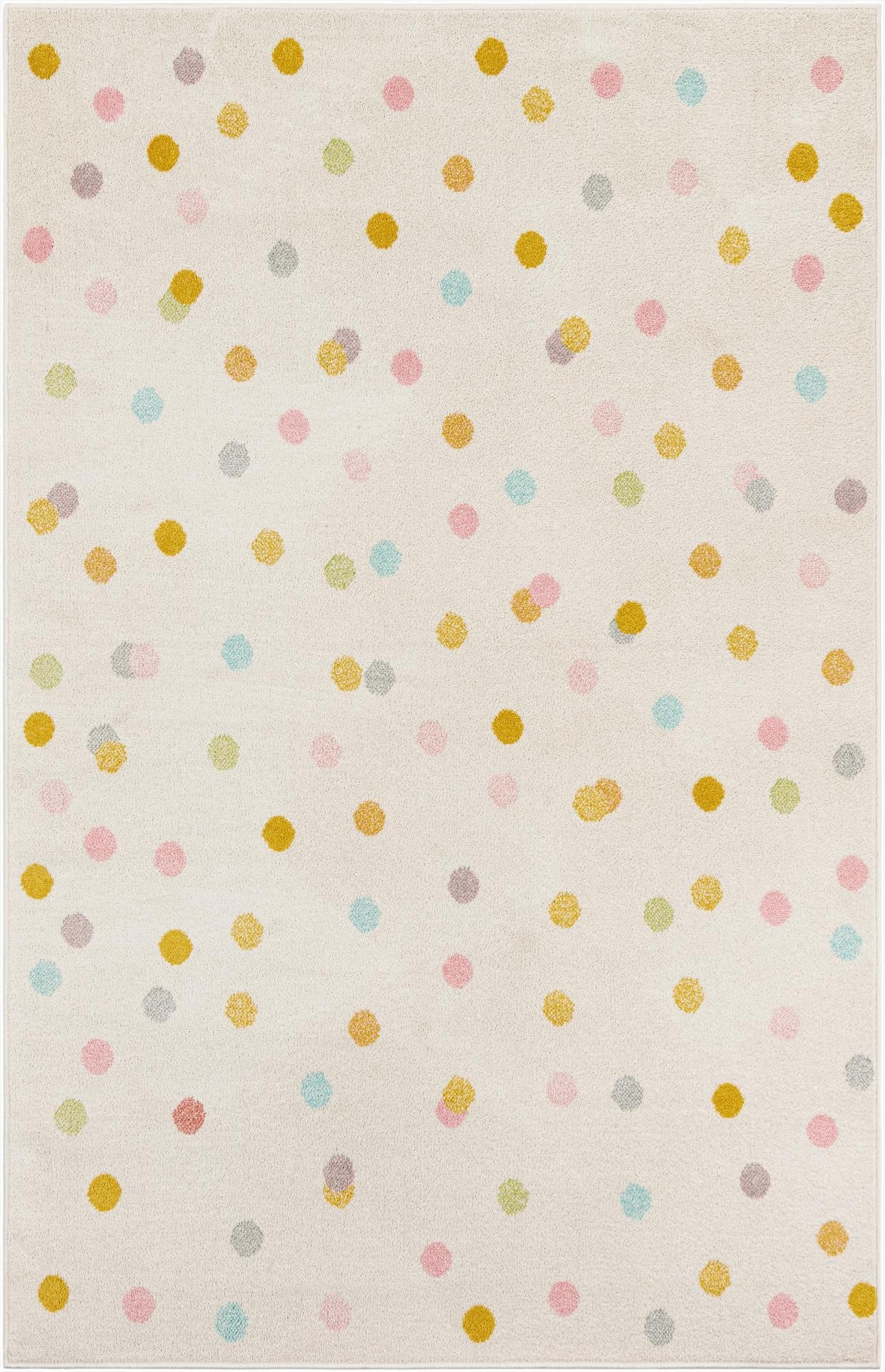 5' 3 x 8' Polka Dot Whimsy Kids Rug