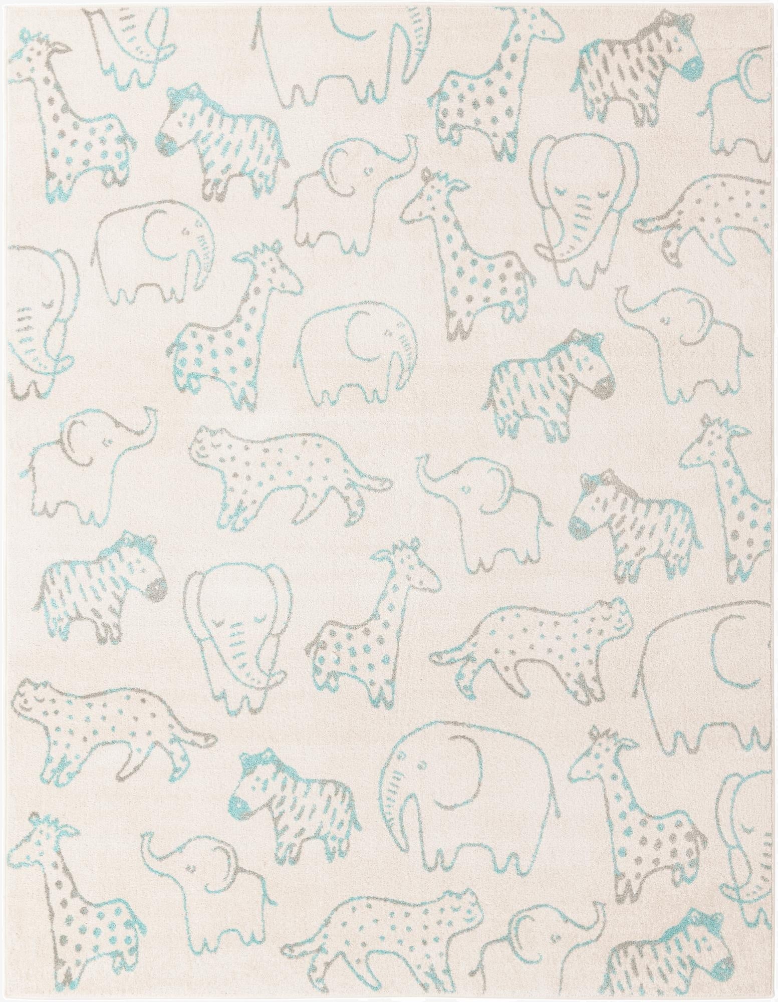 7' 10 x 10' Animals Whimsy Kids Rug