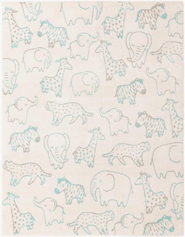 7' 10 x 10' Animals Whimsy Kids Rug
