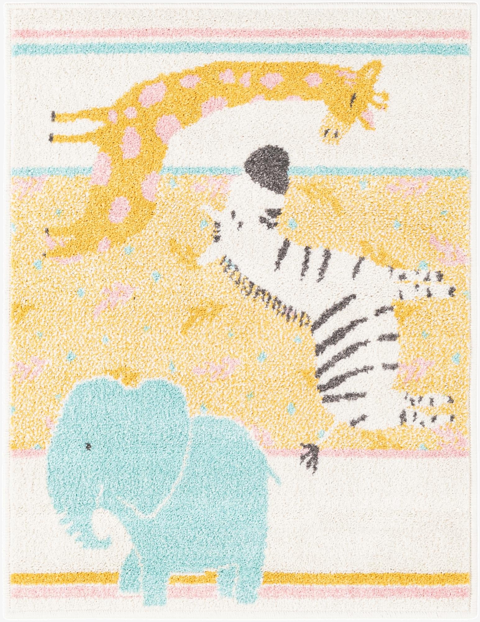 2' 2 x 2' 11 Animals Whimsy Kids Rug