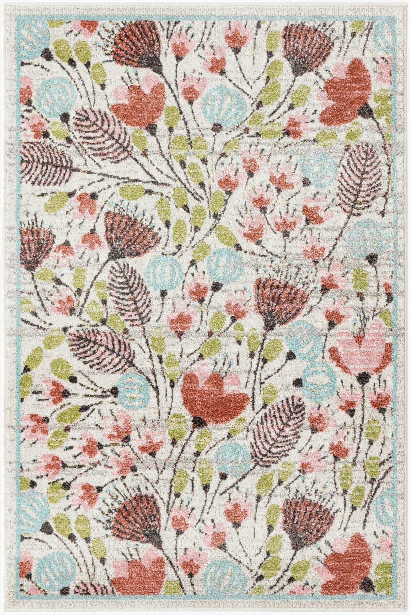 4' x 6' Flowers Whimsy Kids Rug