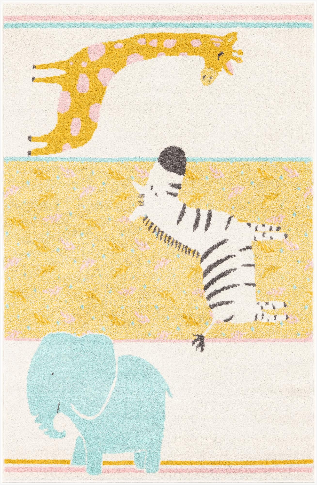 3' 11 x 5' 11 Animals Whimsy Kids Rug