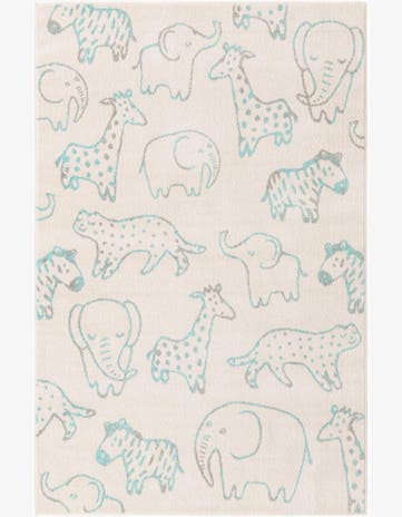 Ivory Animals Whimsy Kids Rug