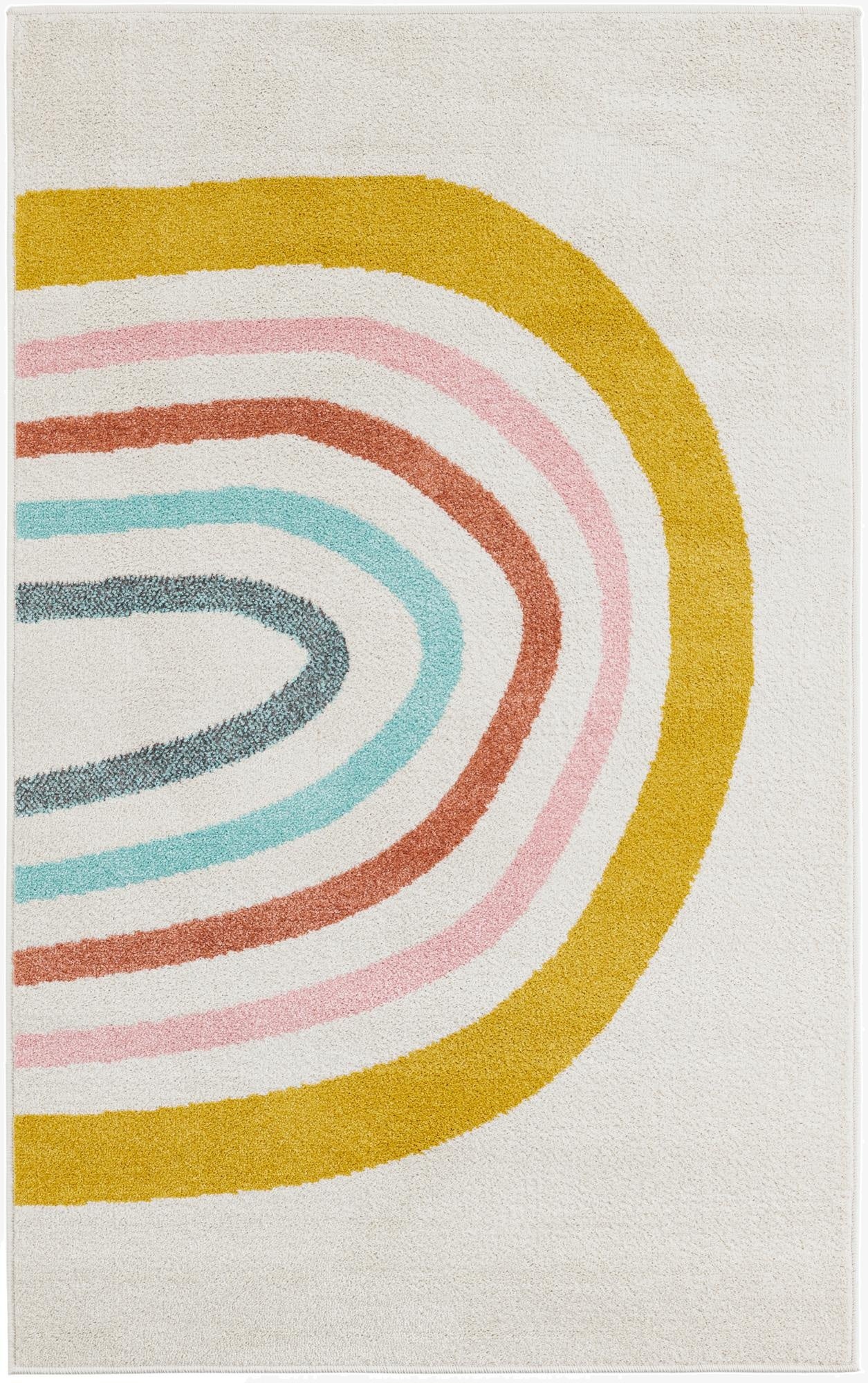 Primary image 3' 3 x 5' 3 Rainbow Whimsy Kids Rug