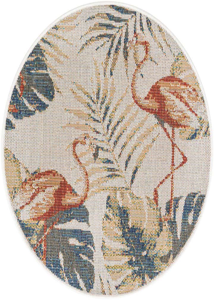 3' 3 x 3' 3 Easy-Clean Baja Indoor / Outdoor Round Rug