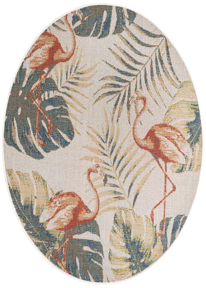 5' 3 x 5' 3 Easy-Clean Baja Indoor / Outdoor Round Rug
