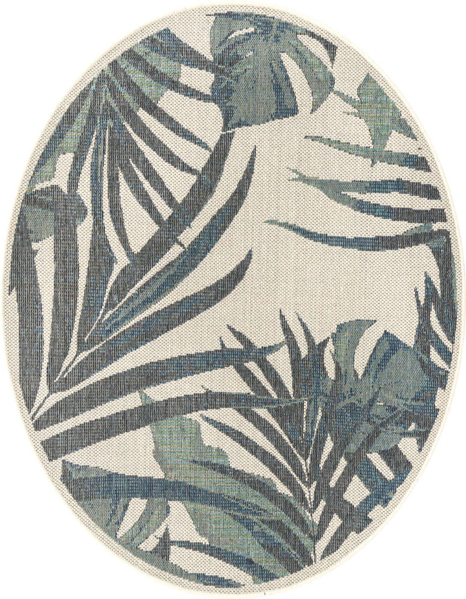 5' 3 x 5' 3 Easy-Clean Baja Indoor / Outdoor Round Rug