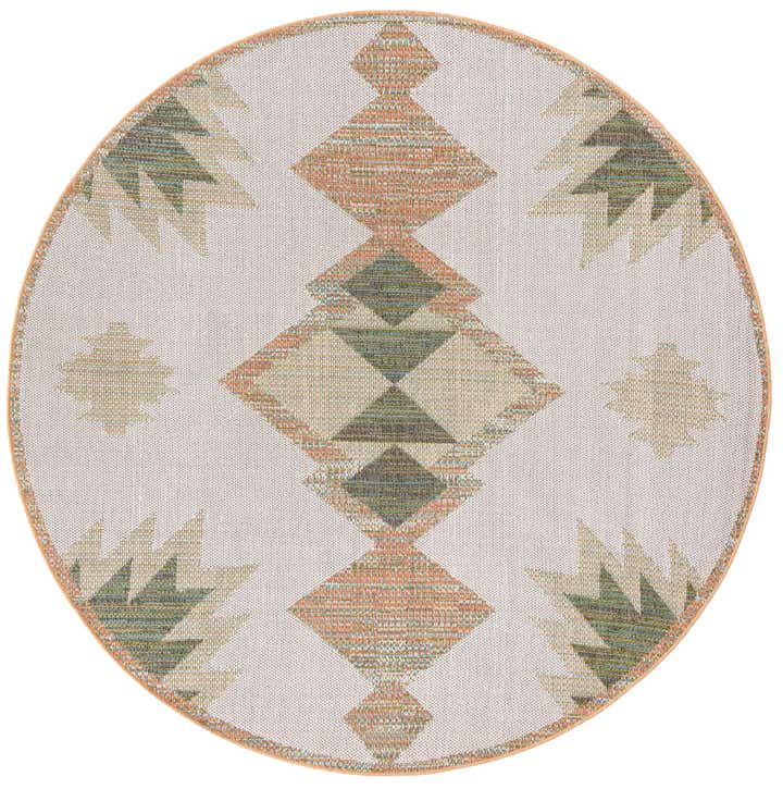 7' 10 x 7' 10 Easy-Clean Baja Indoor / Outdoor Round Rug