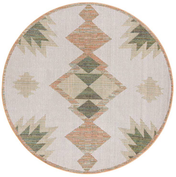 Detail image of 7' 10 x 7' 10 Easy-Clean Baja Indoor / Outdoor Round Rug