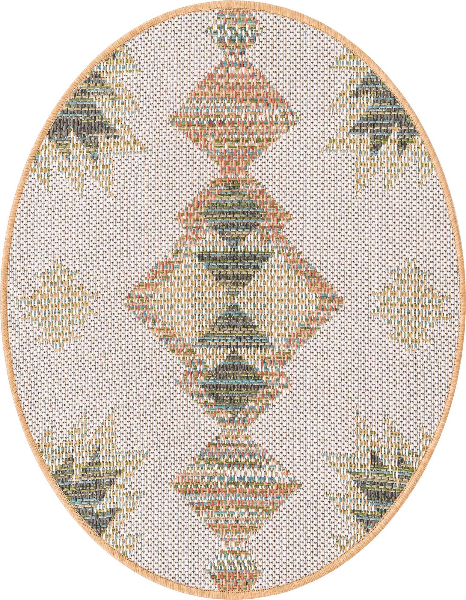 3' 3 x 3' 3 Easy-Clean Baja Indoor / Outdoor Round Rug