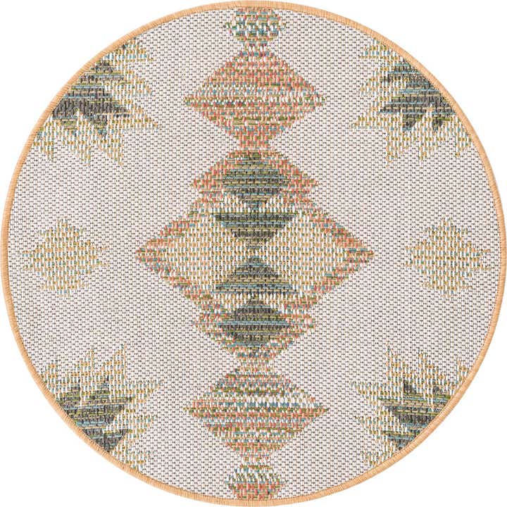 3' 3 x 3' 3 Easy-Clean Baja Indoor / Outdoor Round Rug