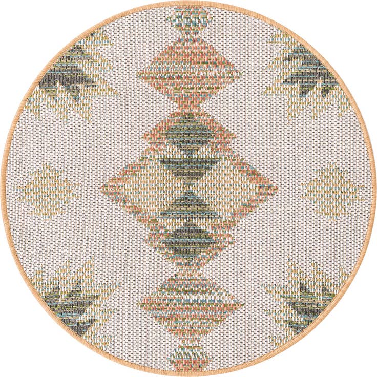 Detail image of 3' 3 x 3' 3 Easy-Clean Baja Indoor / Outdoor Round Rug