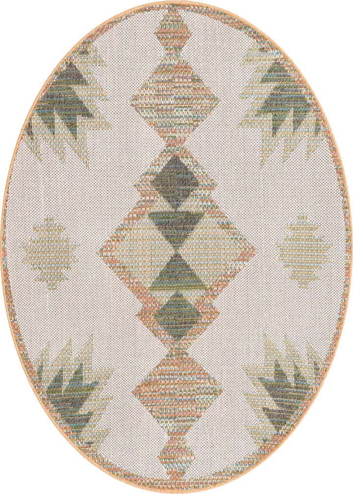 5' 3 x 5' 3 Easy-Clean Baja Indoor / Outdoor Round Rug