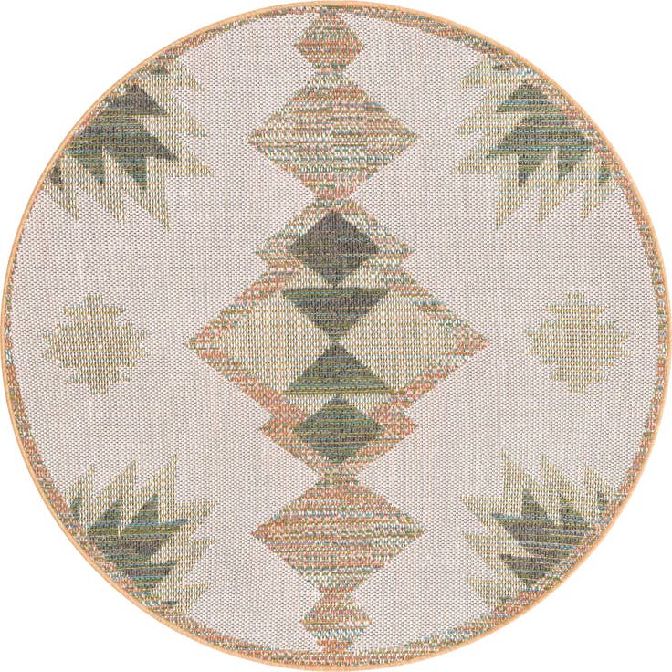 Detail image of 5' 3 x 5' 3 Easy-Clean Baja Indoor / Outdoor Round Rug