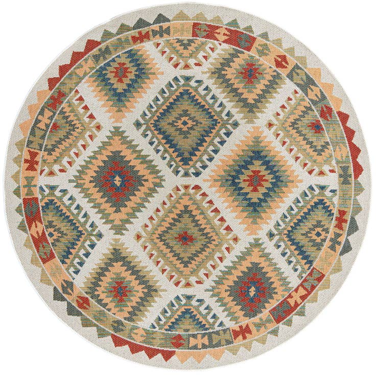 Detail image of 7' 10 x 7' 10 Easy-Clean Baja Indoor / Outdoor Round Rug