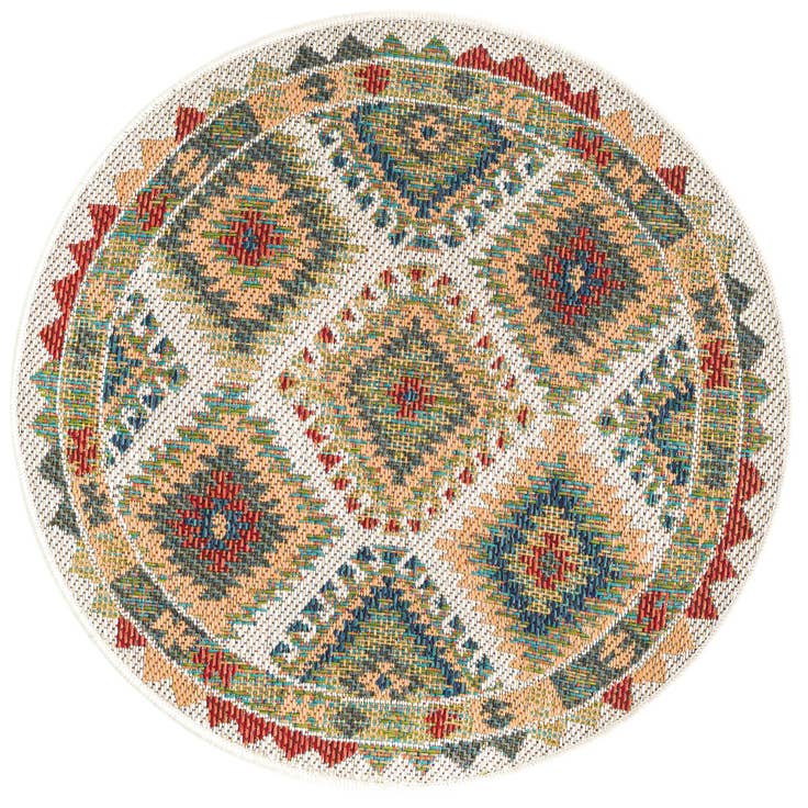 Detail image of 3' x 3' Easy-Clean Baja Indoor / Outdoor Round Rug