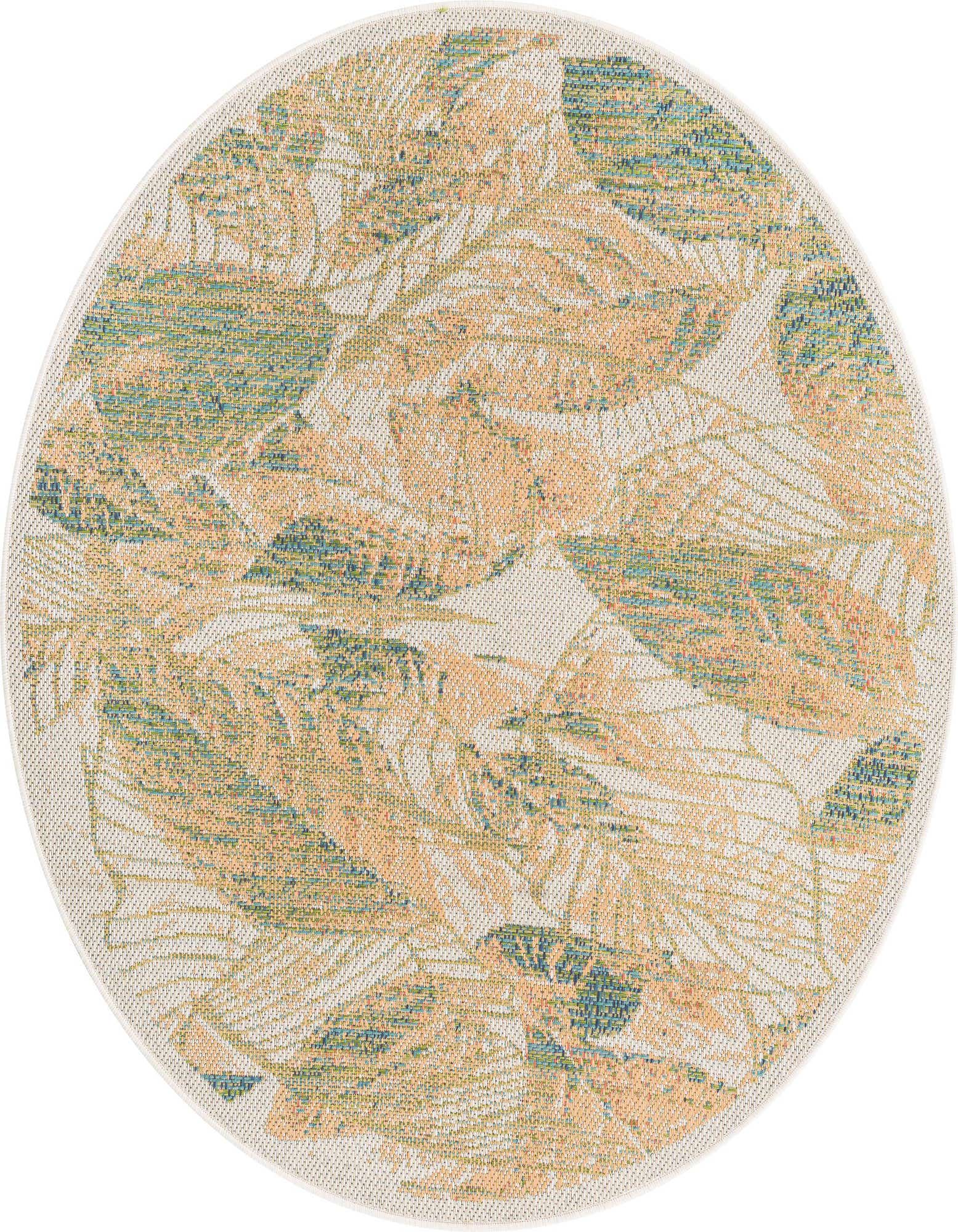 5' 3 x 5' 3 Easy-Clean Baja Indoor / Outdoor Round Rug