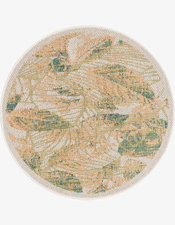 Ivory Easy-Clean Baja Indoor / Outdoor Round Rug