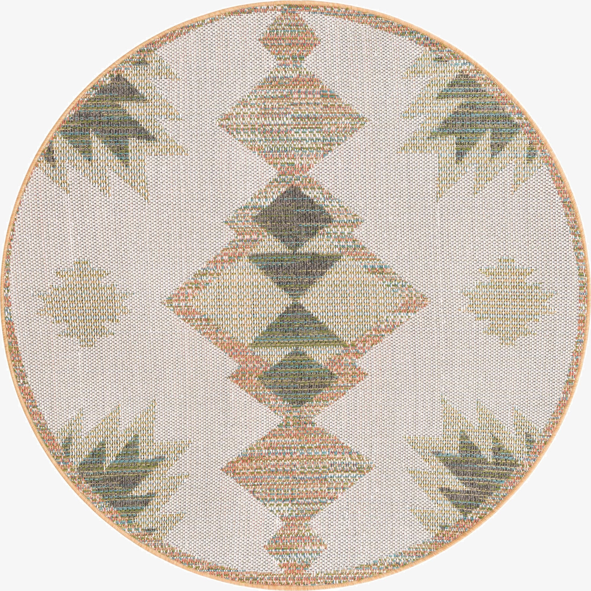 5' 3 x 5' 3  Washable Baja Indoor / Outdoor Round Rug