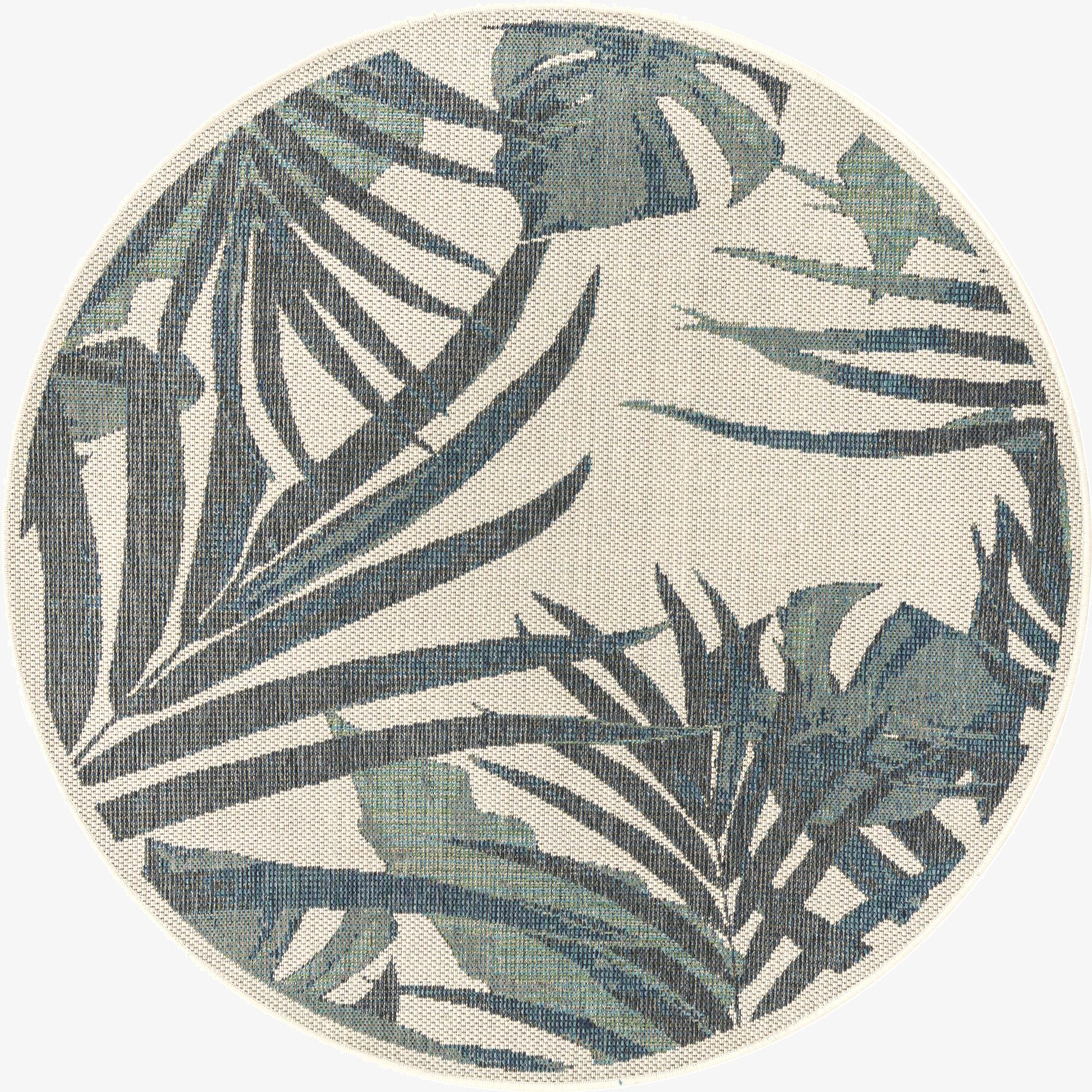 5' 3 x 5' 3  Washable Baja Indoor / Outdoor Round Rug