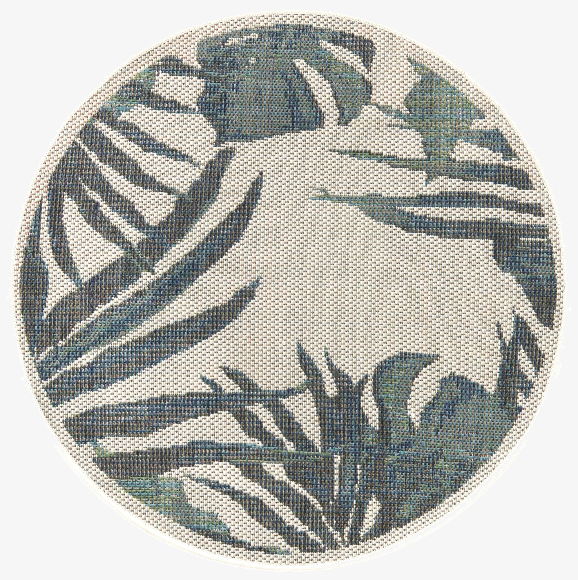 3' 3 x 3' 3  Washable Baja Indoor / Outdoor Round Rug