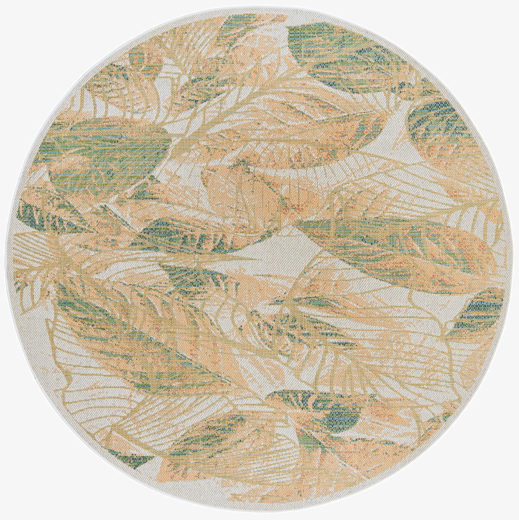 7' 10 x 7' 10  Washable Baja Indoor / Outdoor Round Rug