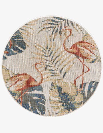 3' 3 x 3' 3 Easy-Clean Baja Indoor / Outdoor Round Rug