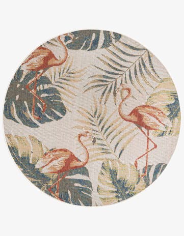 5' 3 x 5' 3 Easy-Clean Baja Indoor / Outdoor Round Rug