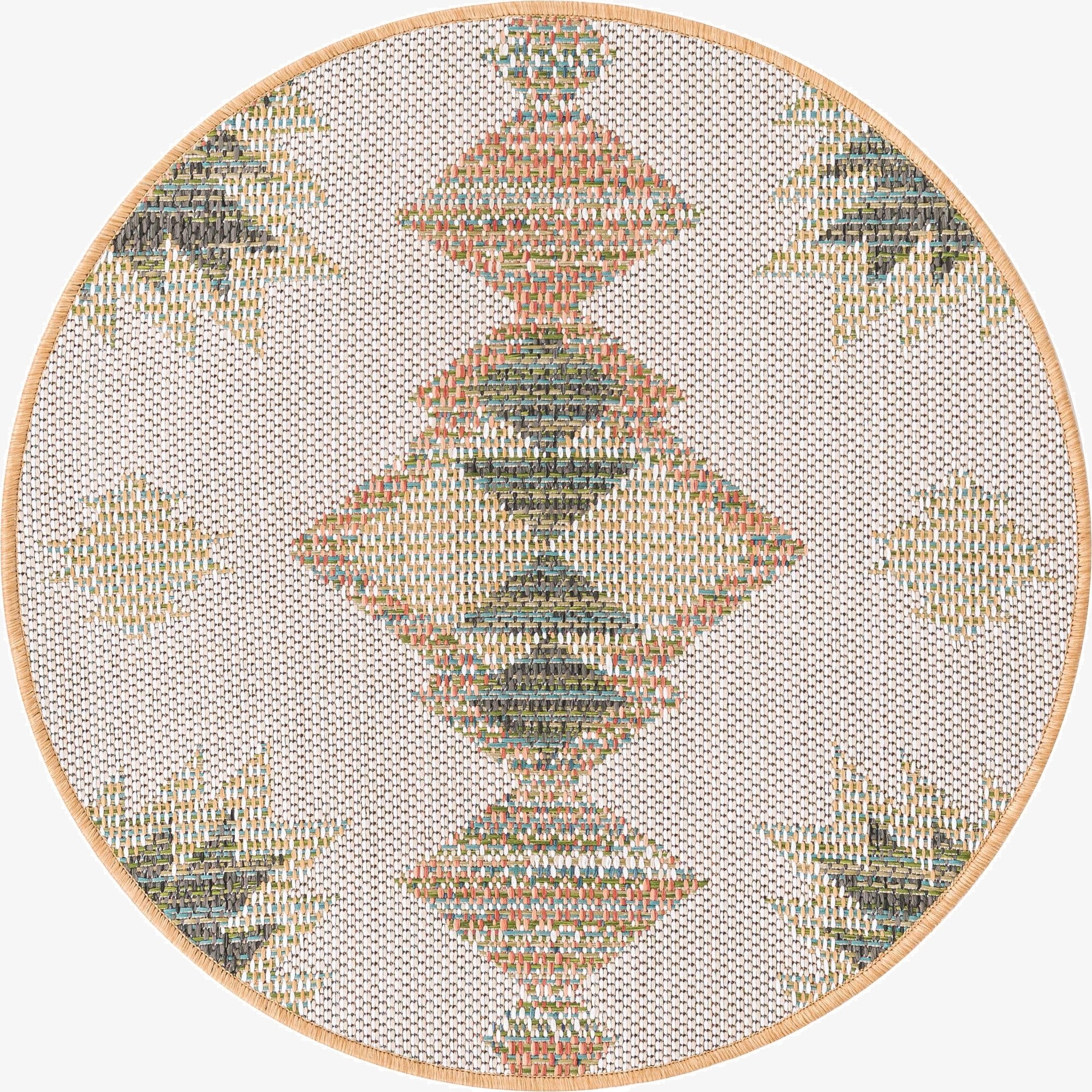 Primary image 3' 3 x 3' 3  Washable Baja Indoor / Outdoor Round Rug