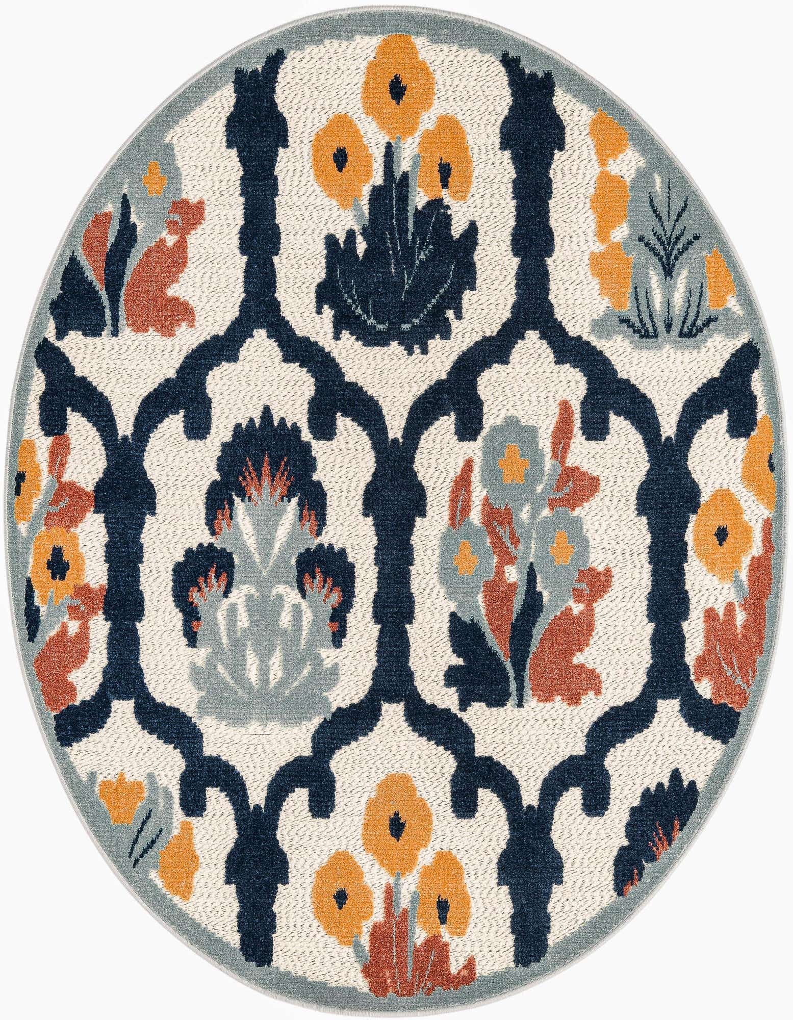 5' 3 x 5' 3 Easy-Clean Belize Indoor / Outdoor Round Rug