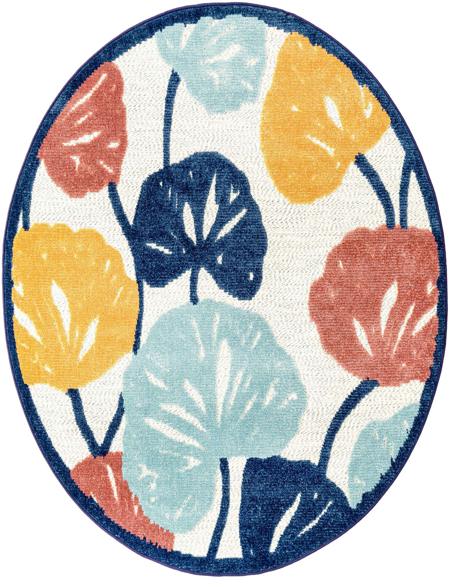 5' 3 x 5' 3 Easy-Clean Belize Indoor / Outdoor Round Rug
