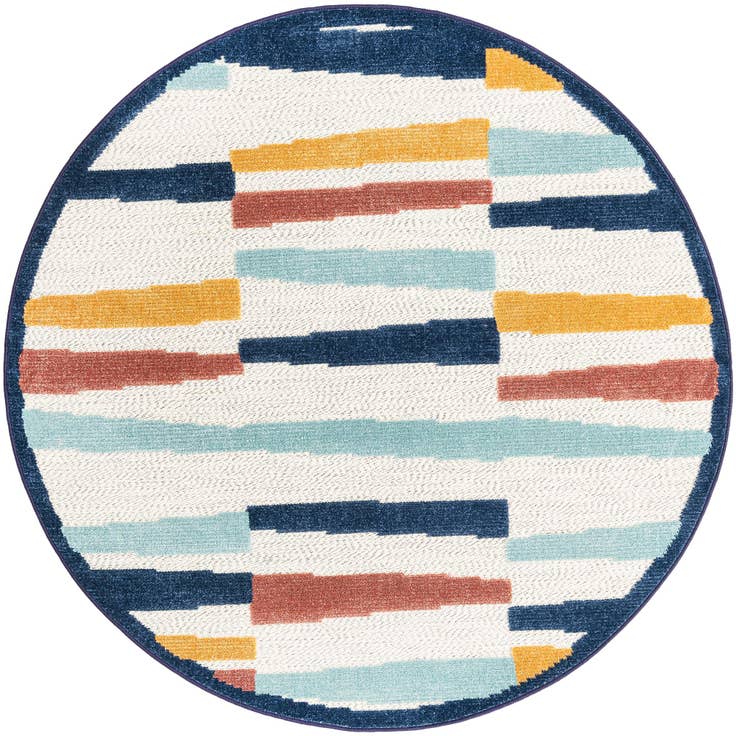 Detail image of 5' 3 x 5' 3 Easy-Clean Belize Indoor / Outdoor Round Rug