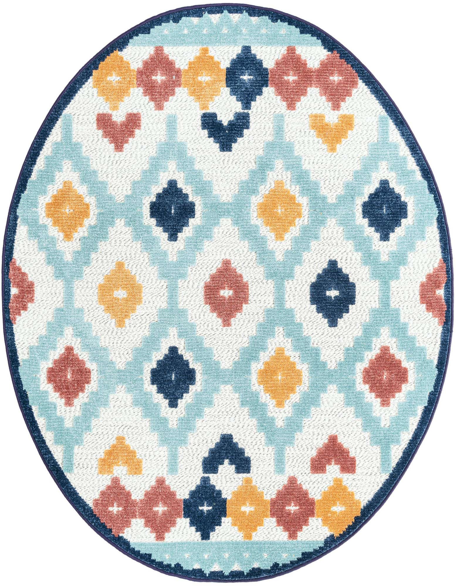 5' 3 x 5' 3 Easy-Clean Belize Indoor / Outdoor Round Rug