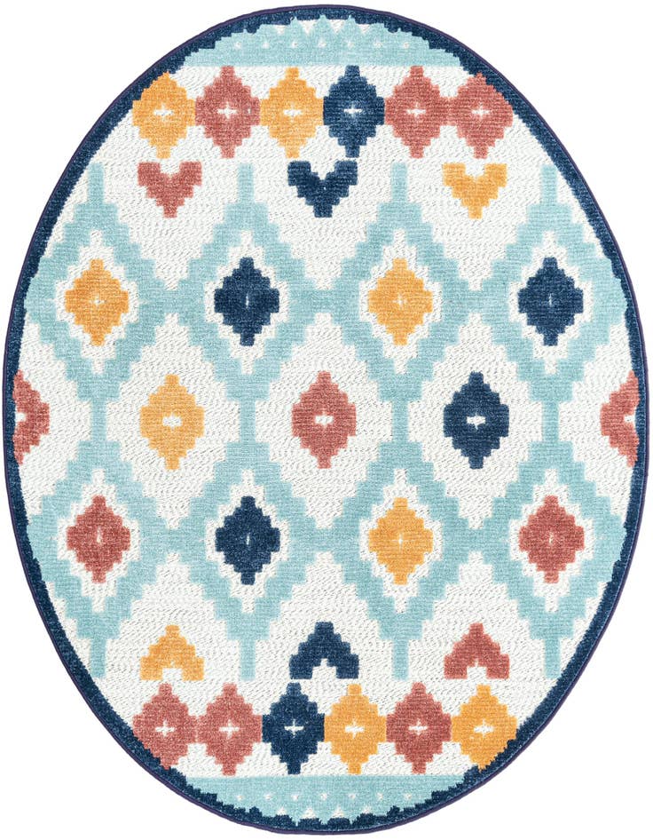 Detail image of 5' 3 x 5' 3 Easy-Clean Belize Indoor / Outdoor Round Rug