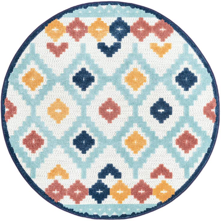 Detail image of 5' 3 x 5' 3 Easy-Clean Belize Indoor / Outdoor Round Rug