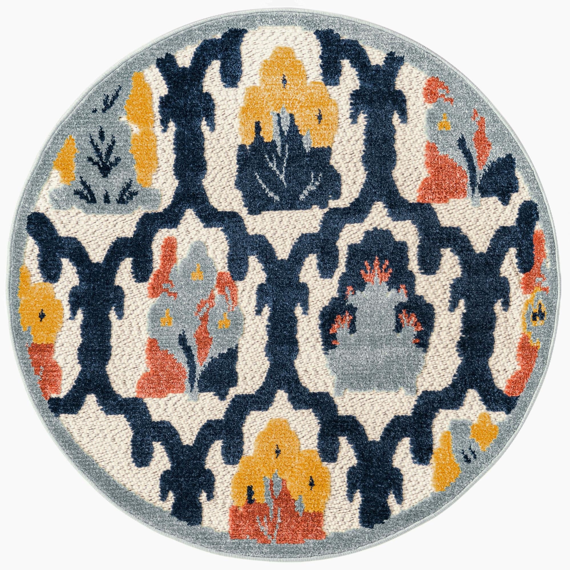 3' 3 x 3' 3  Washable Belize Indoor / Outdoor Round Rug