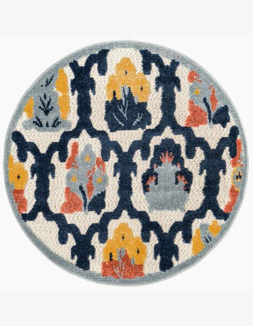 3' 3 x 3' 3 Easy-Clean Belize Indoor / Outdoor Round Rug