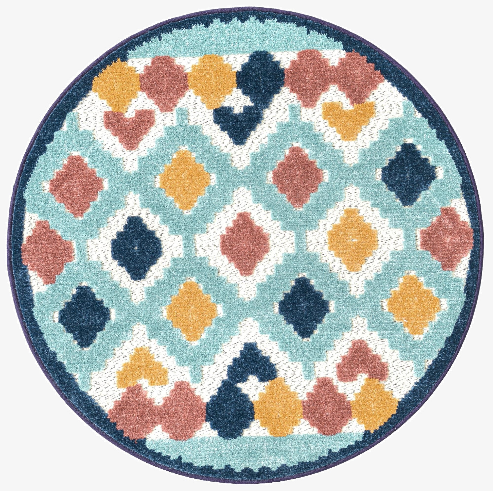 3' 3 x 3' 3  Washable Belize Indoor / Outdoor Round Rug