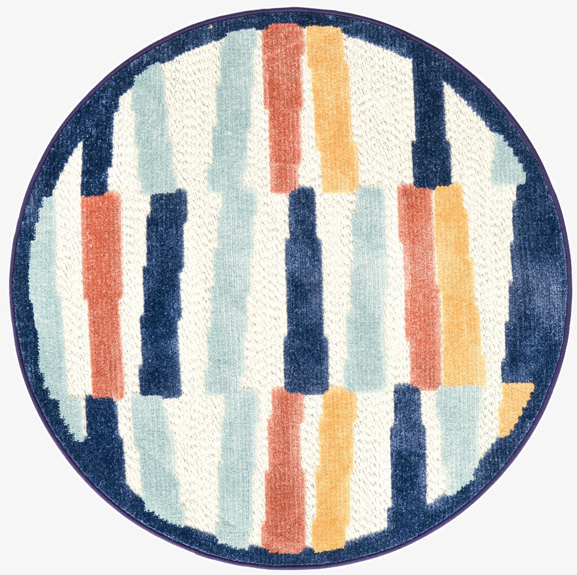 3' 3 x 3' 3  Washable Belize Indoor / Outdoor Round Rug