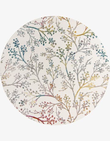 Ivory Blossom Round Rug