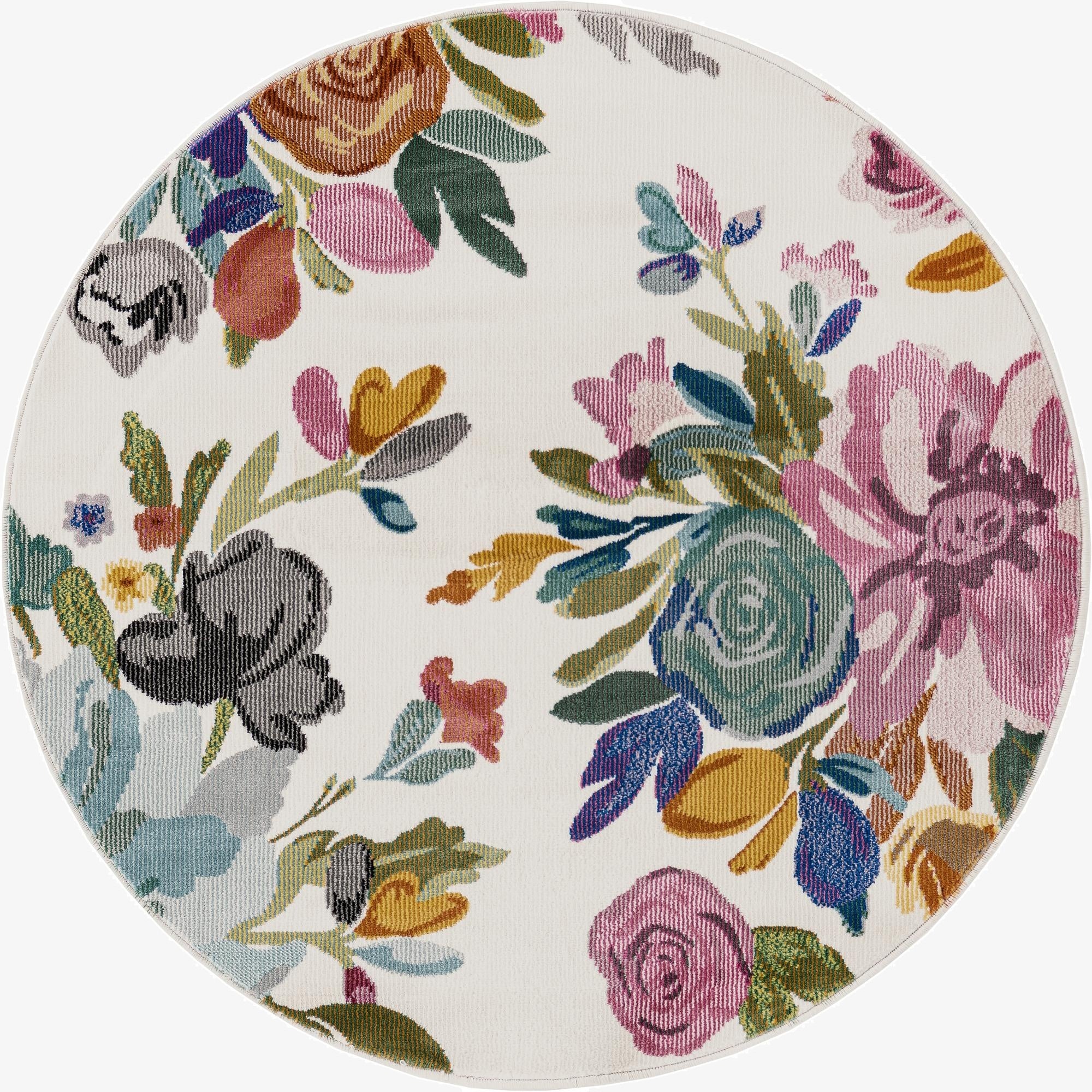 3' 3 x 3' 3 Blossom Round Rug