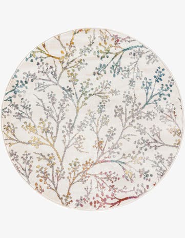 Ivory Blossom Round Rug